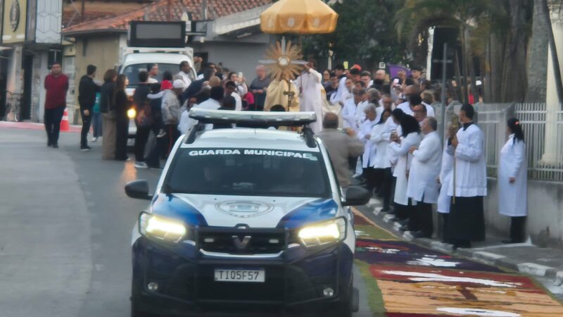 Guarda Municipal acompanha celebrações de Corpus Christi e reforça apoio à segurança dos fiéis em Vargem Grande Paulista